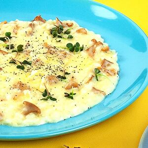 Ризотто с белыми грибами и вешенками