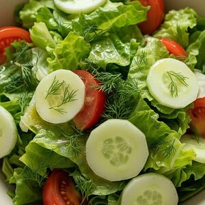 Թարմ բանջարեղենով աղցան