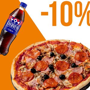 Пицца Перчини 32 см и Evervess Кола 0,5