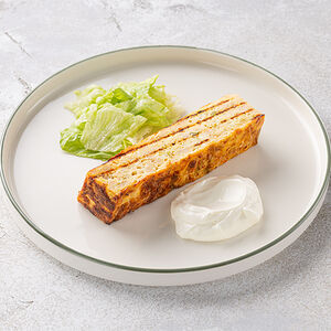 Запеченный омлет с ветчиной и моцареллой