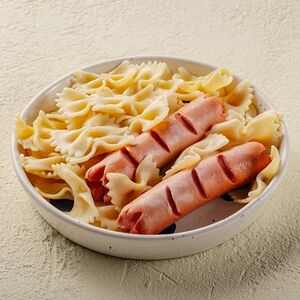 Макарончини с сосисками