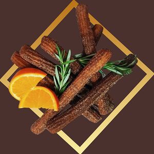 Чуррос Classical с сахаром и корицей и топингами: шоколад и карамель