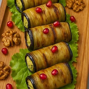 Рулетики из баклажанов с сыром 