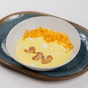 Сырный крем-суп с креветками