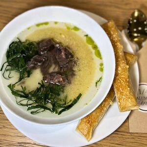 Суп с кускусом и томленой говядиной