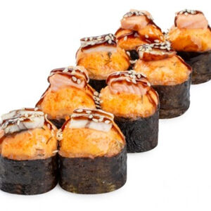 Ролл запеченный с лососем и угрём