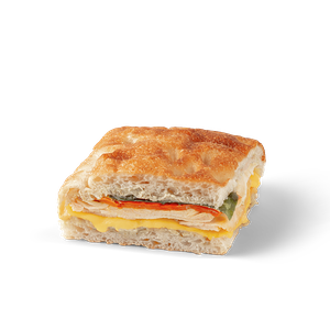 Фокачча с курицей и печеным перцем