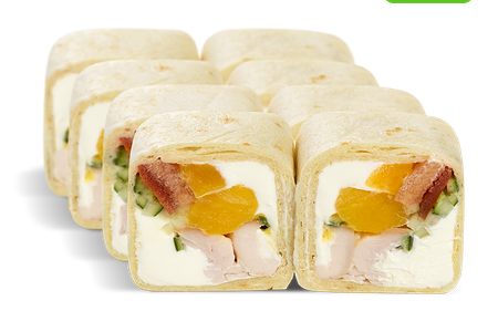 Ролл В тортилье с курицей и манго