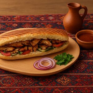 Гирос в багете с курицей