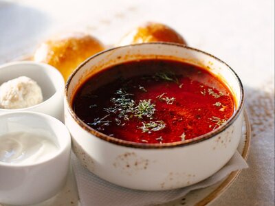 Борщ Гетманский с пампушками