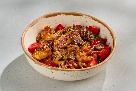 Вок с креветками