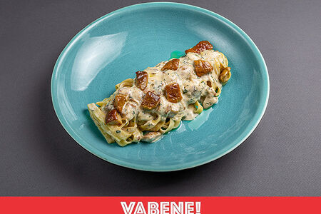 Паста феттуччине с белыми грибами