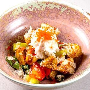 Хрустящие баклажаны с томатами