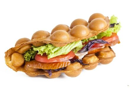 С ветчиной и сыром вафли