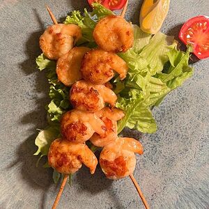 Шашлычок из тигровых креветок