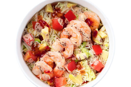 Салат с креветкой и авокадо