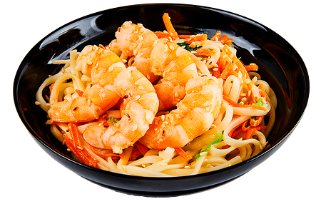 Вок удон сливочный с креветкой