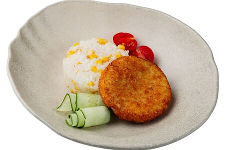 Котлета рыбная с рисом