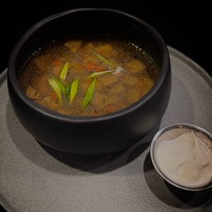 Деревенский суп из белых грибов с постной сметаной 