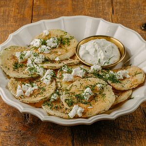 Жареные кабачки с брынзой