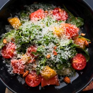 Салат с лососем и битым огурцом 