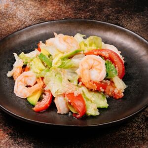 Салат с авокадо и креветками