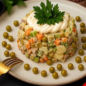 Оливье с говядиной