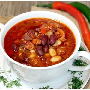 Борщ постный с фасолью