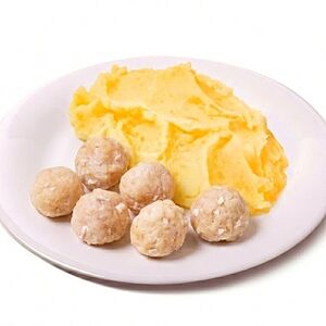 Картофельное пюре с 6 фрикадельками 