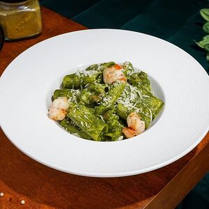Ригатони с креветками