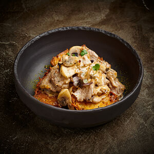 Свинина по-фермерски с драниками