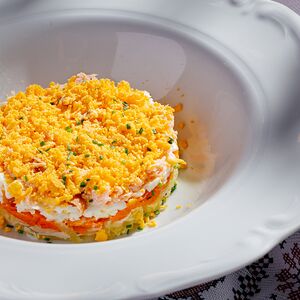 Мимоза с копченым лососем