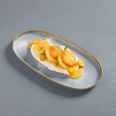 Сырники с лимонным курдом и кумкватом