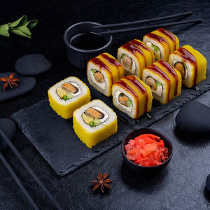 Жареный ролл Такуми с мидиями Игай-яки