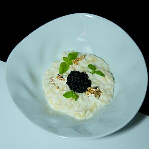 Паста 4 сыра с икрой палтуса