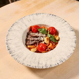 Паста с телячьими щечками