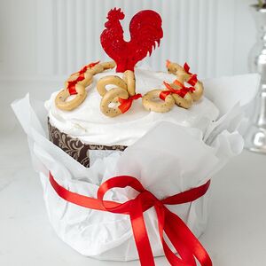 Кулич средний «Петушок с сушками»