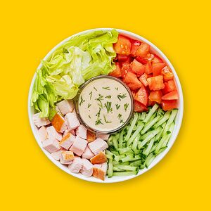 С курицей и овощами