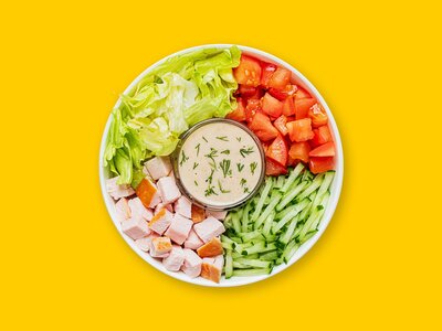 С курицей и овощами