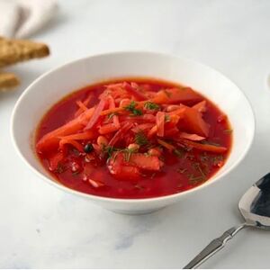 Постный борщ с фасолью