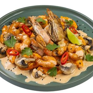 Ньоки с креветками и лангустином 