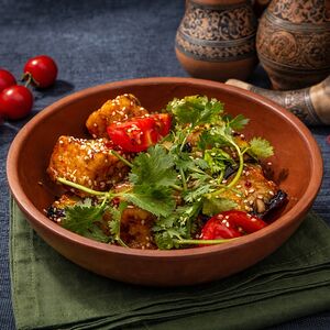 Жареные баклажаны с томатами