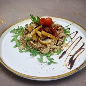 Гречка с жареными шампиньонами 