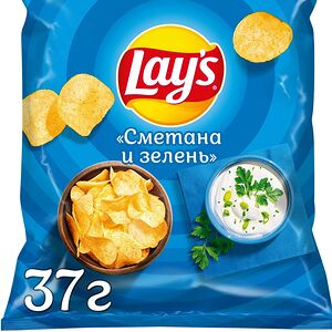 Lay's Картофельные чипсы Лейз Сметана-зелень