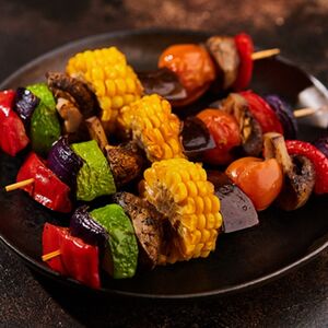 Шашлык из овощей с грибами