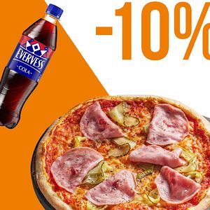 Пицца Каприччио 32 см и Evervess кола 0,5