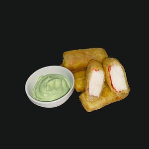 Краб темпура с соусом васаби 