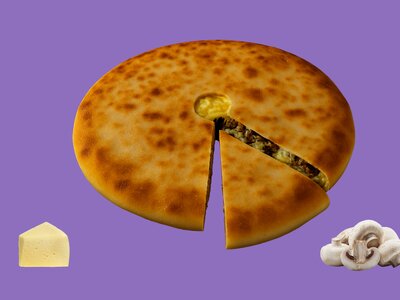 Пирог с грибами и сыром