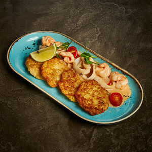 Драники с морепродуктами