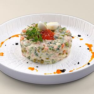 Оливье с семгой